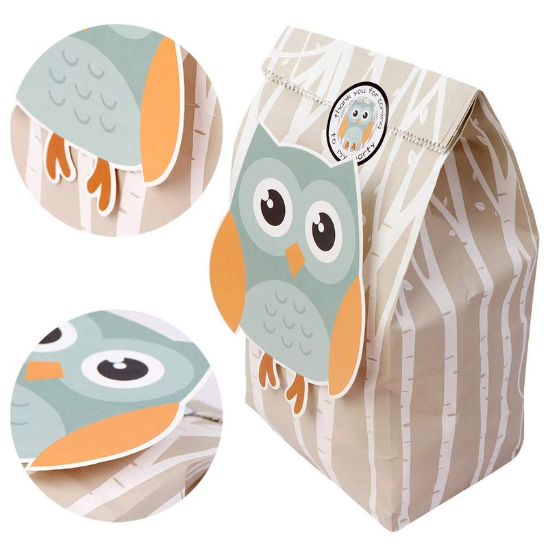 OurWarm 24pcs Woodland Party Favor Bags, 3D Animals Candy Treat Gift Bags with Thank You Stickers for Kids Woodland Animals Theme Baby Shower Birthday Party Decorations Supplies, 6 Styles - Image 5
